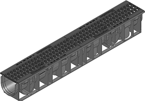 Caniveau RECYFIX FONTE 1000x150x134 C250 grille montée et clavetée